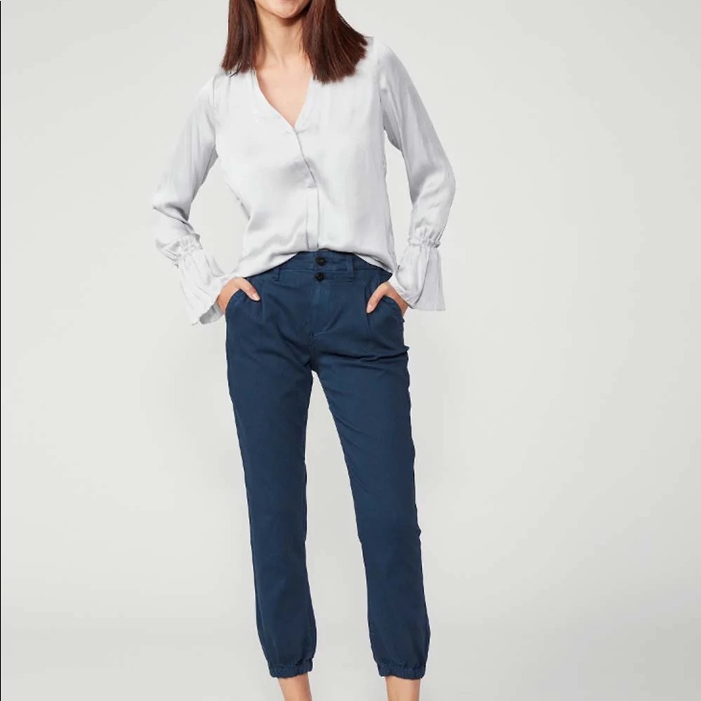 Paige Pleated Mayslie Jogger In French Waters